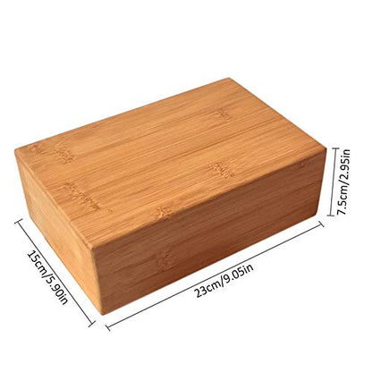 Bamboo Yoga Block (2 PCS), Bamboo Handstand Block,Support Brick to Deepen Poses, Improve Strength and Aid Balance and Flexibility
