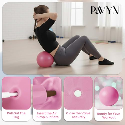 Pilates Kit for Women – 16 Pcs Home Pilates Equipment Set with Magic Circle Ring, Ball, 5 Resistance Bands, Yoga Strap, Ankle Weights, Grip Socks & More | Pilates Starter Kit - color: Pink