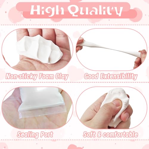 24 Pack White Air Dry Foam Clay,8.5oz DIY White Model Clay,Soft Bulk Modeling Foam Clay for Gift,Rewards,Arts & Crafts - color: 24 white