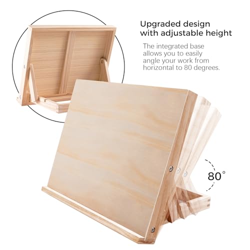 Koseibal 2 Pack Tabletop Wood Easel Stand for Art Painting Canvas Display | Portable Angle Wooden Art Easel Stand, Adjustable Sketching Board for Student, Artist, Beginner Canvas Painting