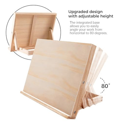 Koseibal 2 Pack Tabletop Wood Easel Stand for Art Painting Canvas Display | Portable Angle Wooden Art Easel Stand, Adjustable Sketching Board for Student, Artist, Beginner Canvas Painting
