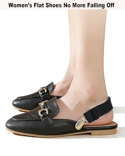 Elastic Shoe Straps for Mules, Sandals, Backless Slip-On Slides - color: Black