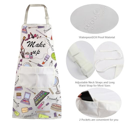 MBMSO Makeup Artist Aprons with Pockets Makeup Apron for Artist Esthetician Gift Cosmetology Student Gift Aprons - color: Makeup Artist Apron-w