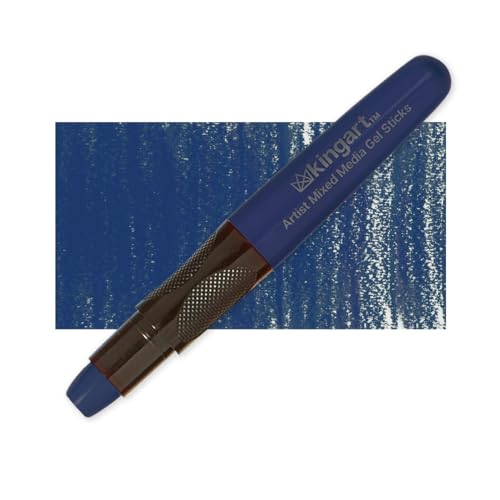 KINGART GS010-1 Mixed Media Gel Stick Crayon, Deep Navy | 1-Piece Artist Crayon: Brush on water for watercolor effects; odorless and non-toxic - color: Deep Navy