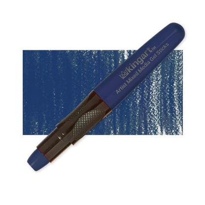 KINGART GS010-1 Mixed Media Gel Stick Crayon, Deep Navy | 1-Piece Artist Crayon: Brush on water for watercolor effects; odorless and non-toxic - color: Deep Navy