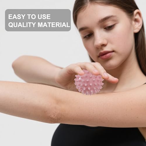 Soft Spiky Massage Balls- Muscle Massager Ball for Feet, Back, Neck, Muscles, Hands Massager Roller for Plantar Fasciitis, Foot Arch Trainer, Exercise, Physical Therapy - color: 1pink Spiky Ball