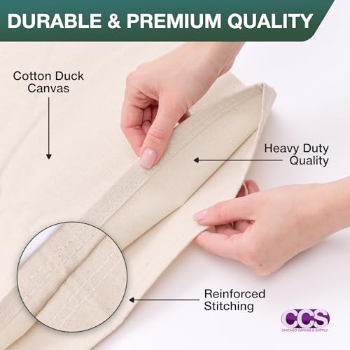 CCS Canvas Drop Cloth for Painting – All Purpose Cotton Duck Cloth Tarp for Curtains, Tablecloths, Backdrops – Washable & Reusable Floor Cover & Dust Sheet for Furniture (14x16 Ft) - size: 14 by 16 Feet