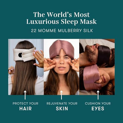 DROWSY Silk Sleep Mask - Face-Hugging, Padded Cocoon for Luxury Sleep in Total Darkness - 100% Pure Mulberry Silk (Green Sapphire) - color: Green Sapphire, size: 1 Count (Pack of 1)