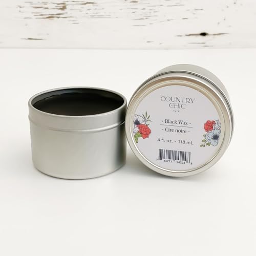 Furniture Wax - 100% Natural Sealant for Chalk Furniture Paint or Raw Wood, Light Protection, Easy To Apply, No Odor, Eco-Friendly - 7 Color Choices - Black (4 oz) - color: Black, size: 4 Fl Oz (Pack of 1)