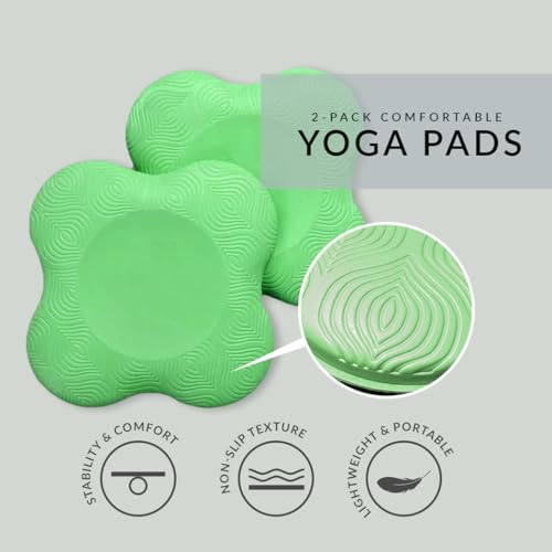 2-Pack Yoga Knee Pad Cushion - Extra Thick Foam Pads for Knees, Elbows, Wrists, Hands, and Head Cushioned Knee Pad for Yoga Non-Slip Yoga Knee Pads Knee Support Pad for Yoga Yoga Knee Pad Set for Joint Comfort High-Density Yoga Knee Cushions