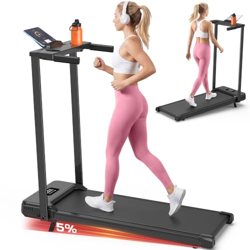 ANCHEER Walking Pad with Handle Bar, 12% Incline, Foldable Treadmill - color: 09-Black