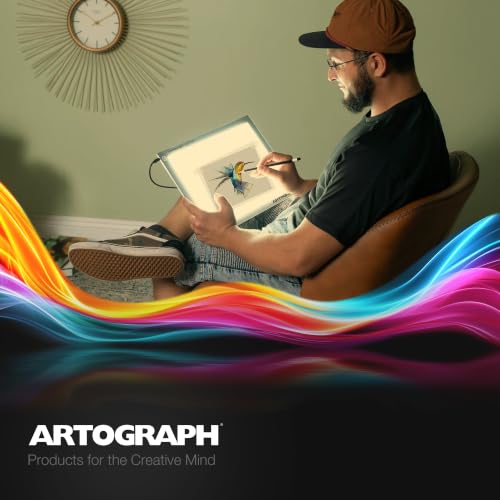 Artograph Featherweight LightPad 9" x 12" Dimmable Thin LED Lightbox Drawing Board for Tracing, Crafting, Tattoo Design, and Drafting