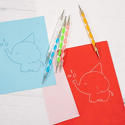 50 Sheets Carbon Paper White Graphite Paper Transfer Tracing Paper and 5 Pieces Ball Embossing Styluses for Wood, Paper, Canvas and Other Art Craft Surfaces (White-50) - color: White