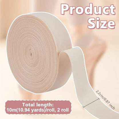 OLYCRAFT 21.9 Yards/20m Ballet Elastic Pointe Shoe 7/8 Inch Satin Stretch Ribbon Roll Minimalist Ballet Elastic Strap Pointe Shoe Ribbon Rolls for Women Shoes Accessories