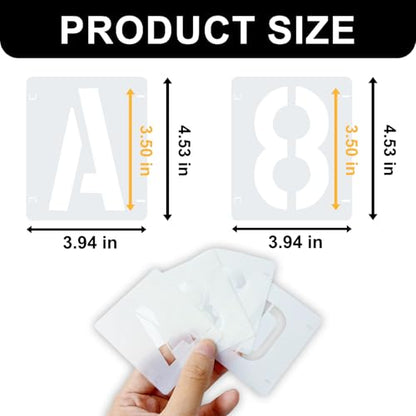 2 Pack - 3.5 Inch Letter Stencils Set, 72 Reusable Stencils for Painting On Wood, Metal, Walls, Fabric, Rocks with Interlocking, Perfect for Banners, Sign Making & DIY Art9(3.5 inch) - size: 3.5 inch