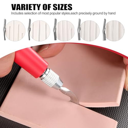 Linocut Tools - Premium Linoleum Carving Tools with 6 Blades | Ideal for Block Printing, Stamp Making, and Linocut Tools for Printmaking- Arts and Crafts Tools for Beginners and Artists