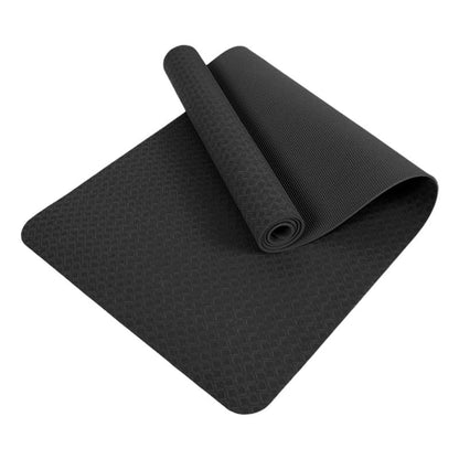 Premium TPE Yoga Mat 6mm Info Swipe – Eco-Friendly Non-Slip, Odor-Free, Lightweight & Durable | SGS Tested, REACH Compliant, GRS Certified | 72"x24" with Carrying Strap - color: Black