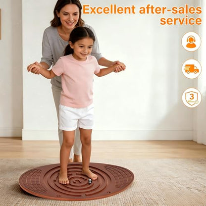 Wooden Balance Board With Maze, Wobble Board for Kids | for Toddlers, Teens & Adults for Exercise Training, Wobble Balance Board for Core Training, Rated for 440 Pounds of Weight