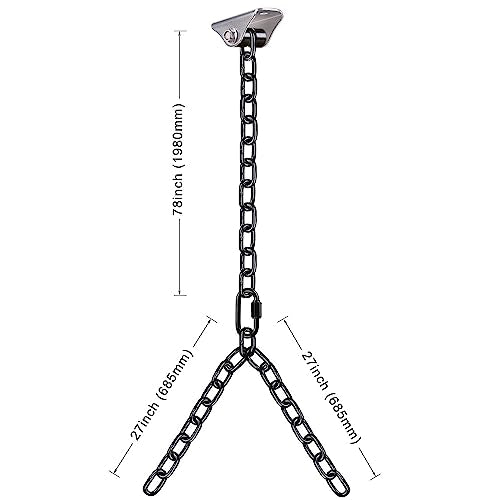 BeneLabel 2Pcs 105" (8.75 ft) Porch Swing Chain with Silent Swing Hanger 1000 LB Capacity Adjustable Bench Swing Chain, Hanging Chair Chain for Hammocks Chairs, Swing Chair - color: Silent Swing Hanger With 105" Black Chain
