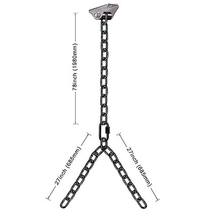 BeneLabel 2Pcs 105" (8.75 ft) Porch Swing Chain with Silent Swing Hanger 1000 LB Capacity Adjustable Bench Swing Chain, Hanging Chair Chain for Hammocks Chairs, Swing Chair - color: Silent Swing Hanger With 105" Black Chain