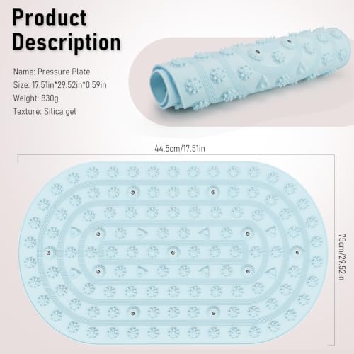 Silicone Acupressure Mat, XL Foot Massage Board with Magnetic Spike | 30x17.7 Inch 3 magnetic pressure points reflexology pad for plantar fasciitis, under standing desk, indoor jogging exercise - color: 30x17.7" Blue