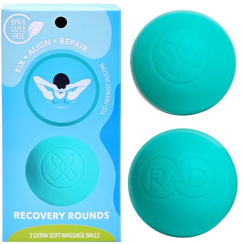 RAD Recovery Rounds - Extra Soft Yoga Deep Tissue Massage Ball Set – Myofascial Release Balls for Feet, Back, Neck, Legs & Arms – Trigger Point & Mobility Therapy (2-Pack)