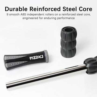 Muscle Roller Massage Roller Stick- Deep Tissue Fascia Blaster for Myofascial Pain Relief, Lymphatic Drainage & Body Sculpting, Handheld Physical Therapy & Recovery Tool (Gray Black-) - color: Grey Black