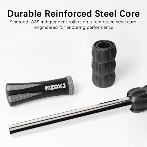 Muscle Roller Massage Roller Stick- Deep Tissue Fascia Blaster for Myofascial Pain Relief, Lymphatic Drainage & Body Sculpting, Handheld Physical Therapy & Recovery Tool (Gray Black-) - color: Grey Black