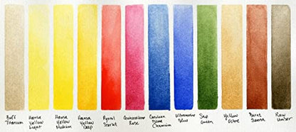 DANIEL SMITH Hand Poured Watercolor Half Pans Set with 12 Watercolor Pans, 12 Empty Pans, 1 Metal Palette (total 25 pieces) 285650107 - style: Set of 12 colors with metal case and 12 empty containers