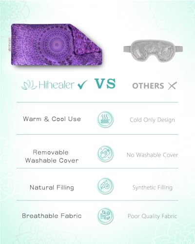 Hihealer Lavender Eye Pillow for Relaxation, Yoga, Sleep, Weighted Eye Mask - color: Deep Royal Purple