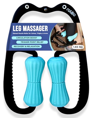 Roleo Leg Massager - Muscle Roller, Calf Massager, Thigh Massager, Muscle Pain, Trigger Point, IT Band Roller, Massage Tool, Cellulite Massager, Carpal Tunnel Massager