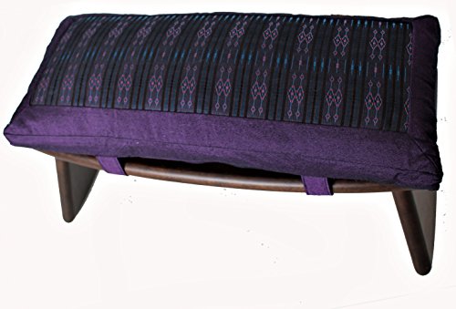 Meditation Bench & Cushion Set - Folding Seiza - Global Weave Purple - color: Global Weave Purple