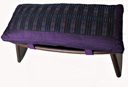 Meditation Bench & Cushion Set - Folding Seiza - Global Weave Purple - color: Global Weave Purple