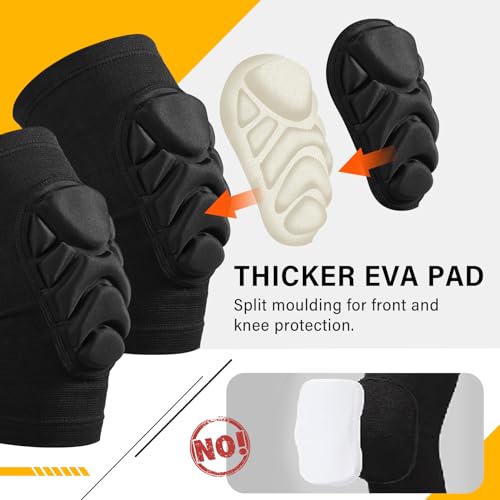 Haysandy 8 Pairs Knee Pads Bulk, Volleyball Breathable Knees Pads with Thick Sponge for Adult Youth Women Men Dancer Sport Training Workout Protector (Black,M Size) - size: Medium