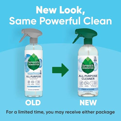 Seventh Generation All Purpose Cleaner, Free & Clear, Cuts Grease, 23 Fl Oz - size: 23 Fl Oz (Pack of 1)