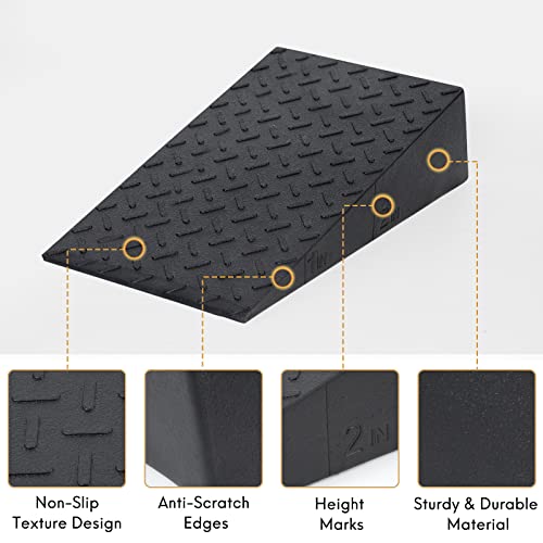 Squat Wedge for Easier Squats: 2-Pack Non-Slip Blocks with Guides