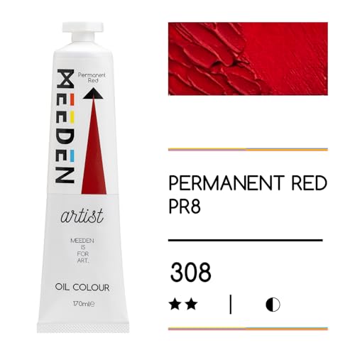 MEEDEN Artist Grade Oil Paint: Permanent Red - 170ml/5.7oz Tube | Professional Art Paints and Supplies for Canvas Painting - color: Permanent Red, size: 5.7 Fl Oz (Pack of 1)
