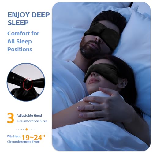 SPRING SEAON Weighted Sleep Mask,Light Blocking,Velvet Gravity,Adjustable | Sleeping Mask, Weighted Glass Beads, Blindfold, Adjustable, Breathable, Day&Night Use, For Travel and Relaxation, Black - color: Black