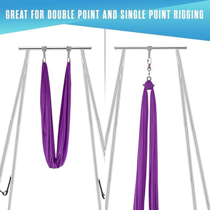 Aerial Rig, Aerial Yoga Stand, 10 FT Frame, 13 YD Fabric, 550 LB Capacity - color: SILK ONLY / Purple