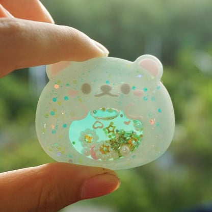 FUNSHOWCASE Epoxy Resin Shaker Molds Set Jewelry Casting Supplies, Bear, Chick, Sheep, Beer Mug, Game Console 5 Silicone Trays with 5 Seal Films, Height 2-2.4inch - color: Keychain Charms Craft 10-Pack