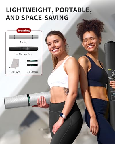CAMBIVO 72''x48'' Large Yoga Mat, Extra Thick TPE Workout Mat - color: GRAY, size: 6mm