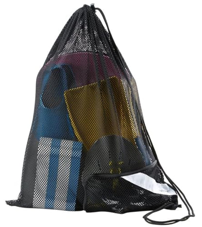Sporti Mesh Swim Bag Drawstring Backpack, Equipment Bags For Swimmer - color: Mesh Black, style: 2. Mesh Bag With Zipper Pocket