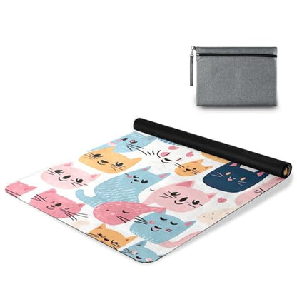Yoga Mat with Bag Included, Non Slip Fitness Workout Mat, Foldable Suede Rubber Yoga Mat for Yoga Pilates and Fitness, 70.8" L x 26" W x 1mm - color: B82