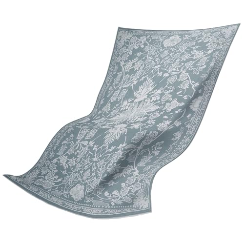 gogoKIWI Hot Yoga Mat Towel for 6 x 4 ft Mats, Victoria Blue & White - color: Victoria Blue & White