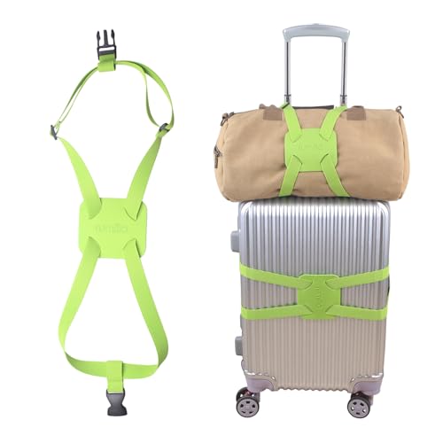 Adjustable Luggage Straps for Suitcases Add a Bag High Elastic Travel Bungees Connecting Carry On Bag TSA Approved (Green Luggage strap-1PCS) - color: Green luggage strap