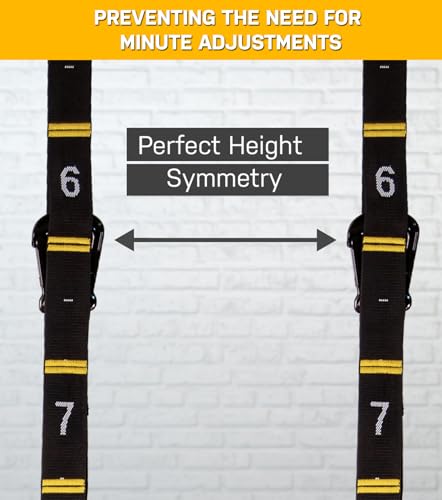Double Circle Gymnastics Rings with Quick Adjust Numbered Straps and Exercise Videos Guide - Full Body Gym Rings - Calisthenics Rings Wooden Rings 1.25" (Wax Oil Finish)