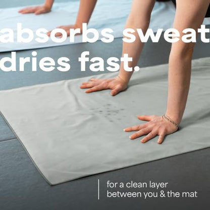 S&T INC. Aura Microfiber Yoga Mat Towel, 26.5" x 72", Grey | Soft and Absorbent, Quick-Dry for Gym, Pilates, and Hot Yoga, Compact for Gym Bag, Machine Washable - color: Grey