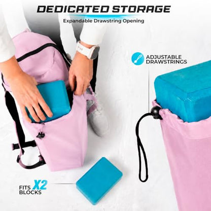 MAGNILAY Expandable Yoga Mat Bag, Adjustable Strap, Black, Large - color: Pink