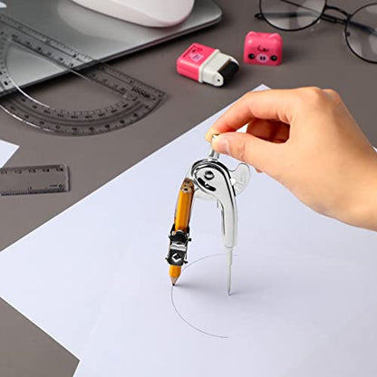 48 Pcs Geometry Protractor and Compass Set Geometry Student Math Set with Pencil and Clear Straight Ruler School Classroom Supplies for Study Office Drafting Wood Work Drawing