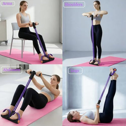 Pedal Resistance Bands with Handles for Home Work Out - color: Purple 02